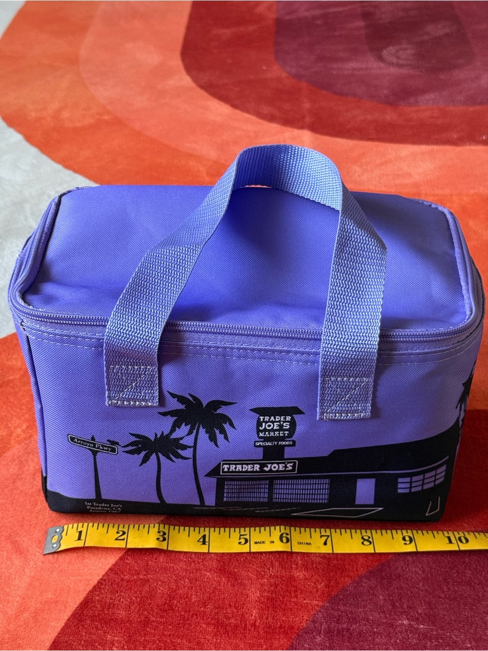 Trader Joe's Purple Insulated Mini Cooler Bag with Carry Handles